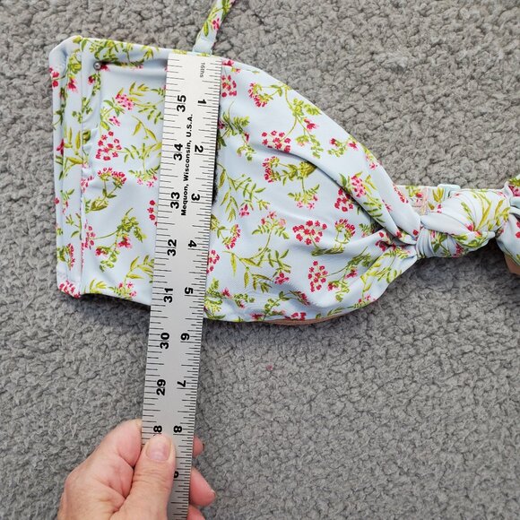 J. Crew cloud meadow blue floral Knot bandeau bikini top - Picture 5 of 9